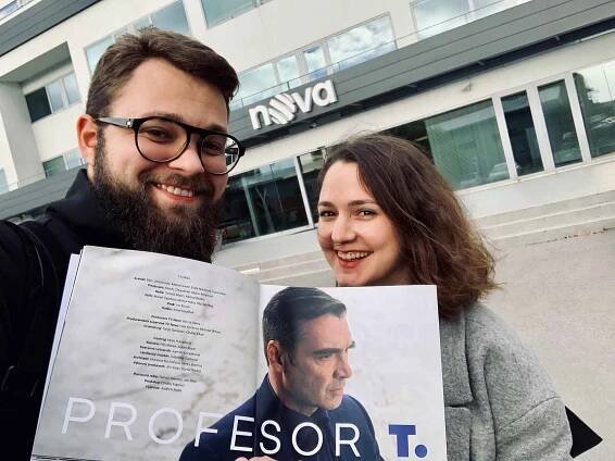 Matěch Chlupáček s producentkou a castingovou režisérkou Majou Hamplovou.