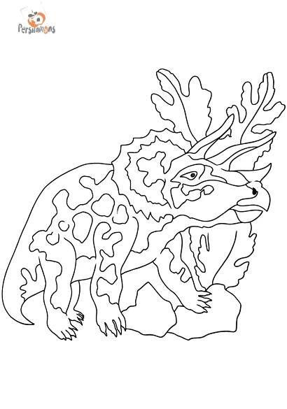 Omalovánka triceratops Online a Tisk zdarma pro děti!