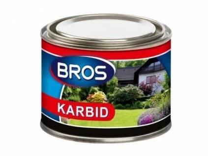 BROS - Karbid 500 g – prostředek na odpuzování krtků a hrabošů, uvolňuje plyn acetylén, který škůdce účinně odhání z ošetřených ploch.