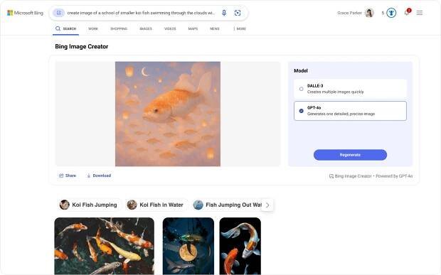 large koi fish image generated by Bing image creator