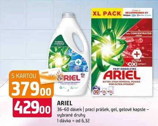 Ariel prací prášek vybrané druhy