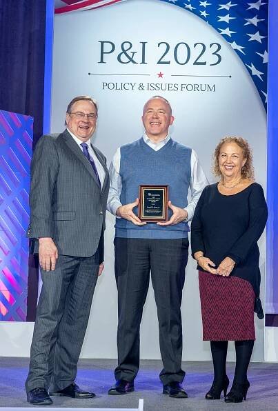Donald Moore accepting award