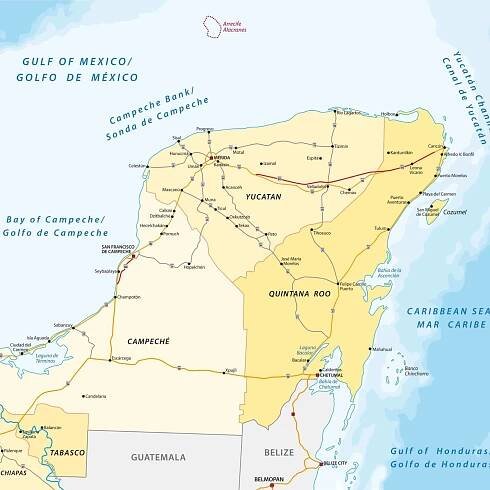 map of the Yucatán Peninsula