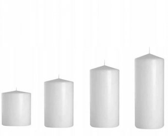 Svíčky klasické piniové bílé odstupňované 4ks