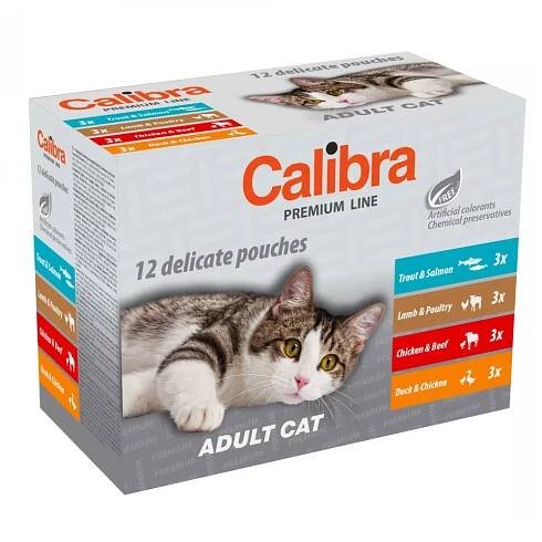 CALIBRA Premium Line Adult multipack kapsičky pro dospělé kočky 12 x 100 g