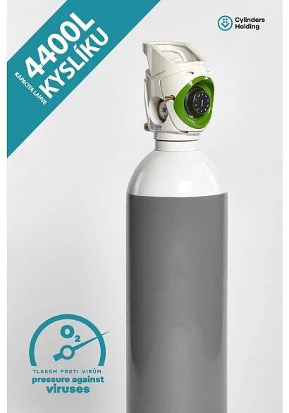 CYLINDERS OXYGEN 20L (XL) s integrovaným ventilem vč. náplně O2 - Cylinders e-shop