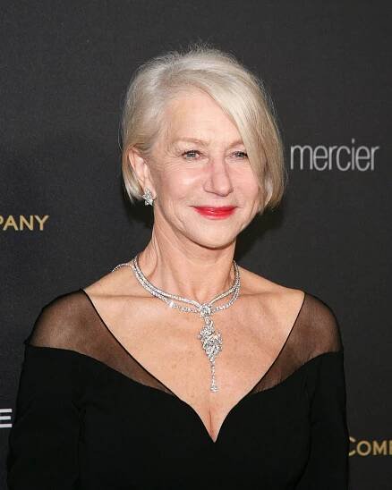 Helen Mirren wearing a Harry Winston necklace