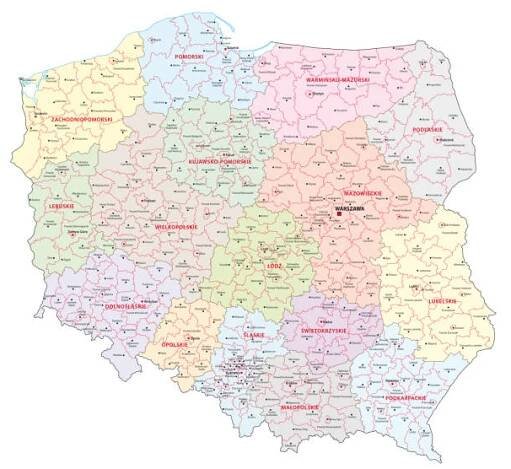 správní a politická mapa polska - polsko stock ilustrace