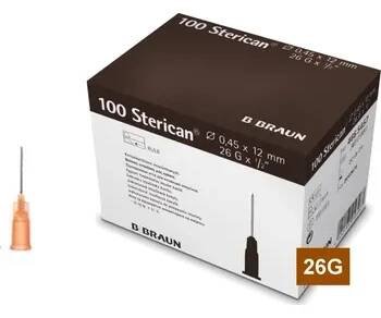 Injekční jehla B.BRAUN STERICAN Varianta: 26G (0.45x12), LB, hnědá (100 ks)