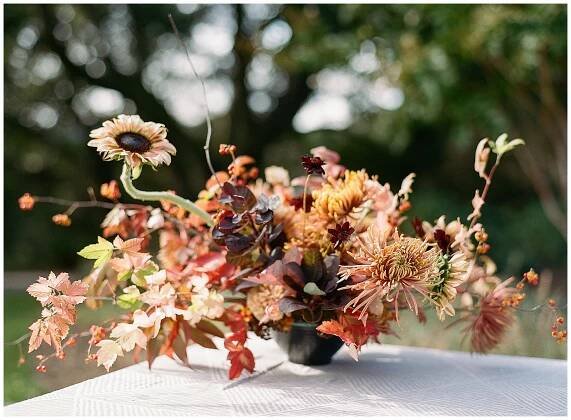Anastasia Andenmatten fall centerpiece SF Florist