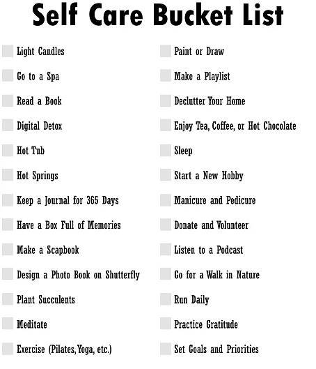 Self Care Bucket List - Colorband Creative