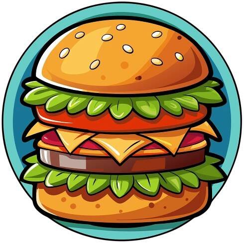 Hamburger, Jídlo, Digitální, Umění