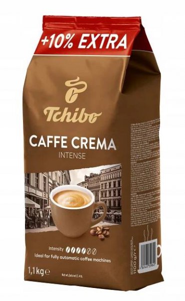 Tchibo Caffé Crema Intense 1,1 kg Káva zrnková Arabika Obchodní název Intenzivní barista