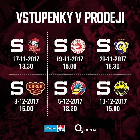HC Sparta Praha » V pondělí startuje předprodej na duel s Brnem