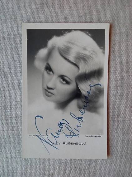 NANCY RUBENSOVÁ - ORIGINÁLNÍ AUTOGRAM - PODPIS