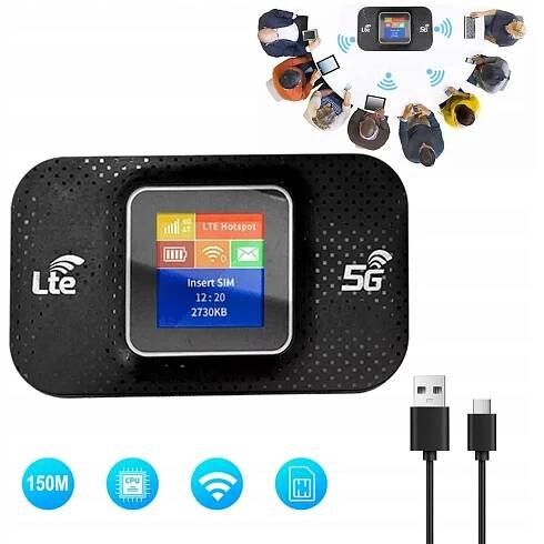 MODEM 4G/5G 150 MBPS S WIFI ROUTEREM PRO 10 OSOB, PŘENOSNÝ SIM