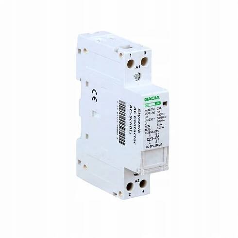 Modulární stykač 2 pólový 1P/2T/25A 2NO 230V