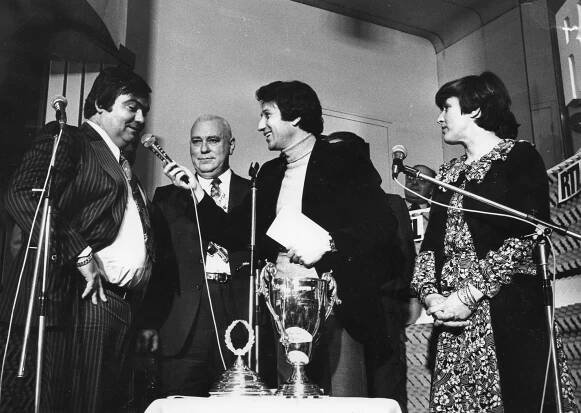 Tirage au sort de la Coupe de France 1978 – 1979 (na fotografii Louis Nicollin, François Jouvenet, Michel Drucker a Anne-Marie Peysson)
