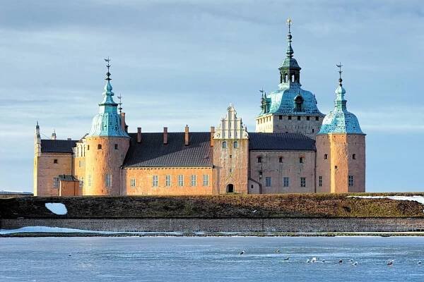 Hrad Kalmar, Švédsko stock fotka