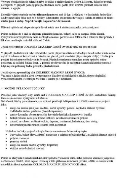 Příbalový leták Coldrex Maxgrip Lesní ovoce 5 - Zbozi.cz