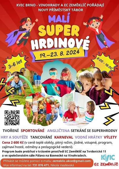 MALÍ SUPER HRDINOVÉ - příměstský tábor | Kulturní, vzdělávací a informační centrum Kvic
