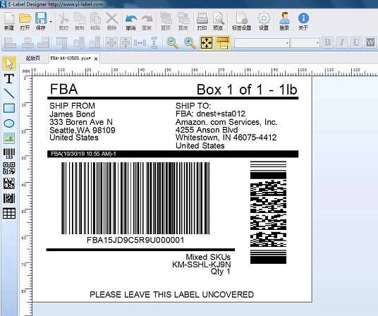 Amazon (FBA) label template download – E-Label Designer Software