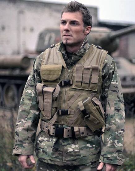 Vesta USMC Combat s páskem, olivová, Mil-Tec