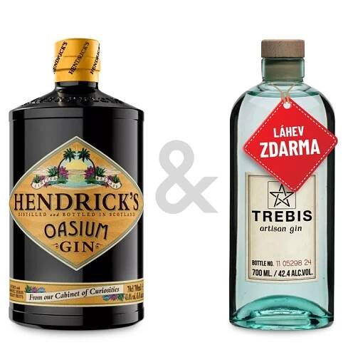 Akce 1+1: Hendrick’s Oasium 0,7L + Trebis artisan gin 0,7L ZDARMA