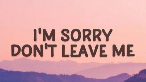 SLANDER - I'm sorry don't leave me I want you here with me (Lyrics ...