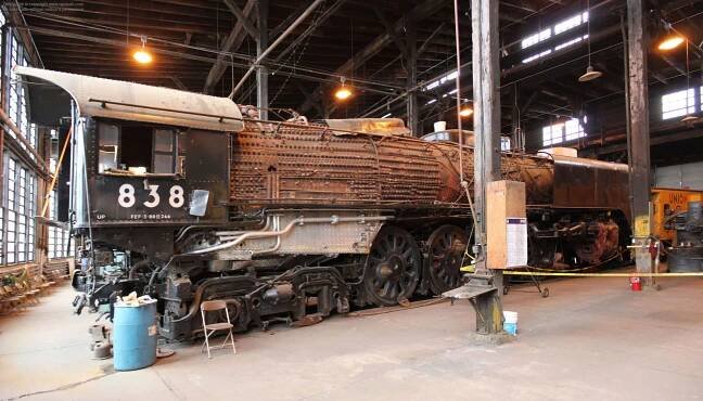 UP FEF-3 #838, UP Cheyenne Roundhouse