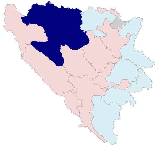 Poloha regionu na mapě Bosny a Hercegoviny