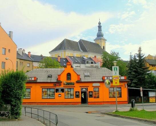 Zábřeh - Restaurant a Kostel Sv.Bartoloměje