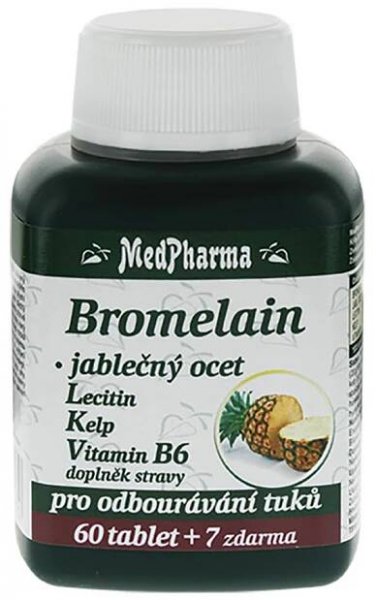 Medpharma Bromelain + jablečný ocet + lecitin + kelp 67 tablet