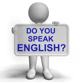Mluvíte anglicky znamení ukazuje jazykového vzdělávání — Stock obrázek