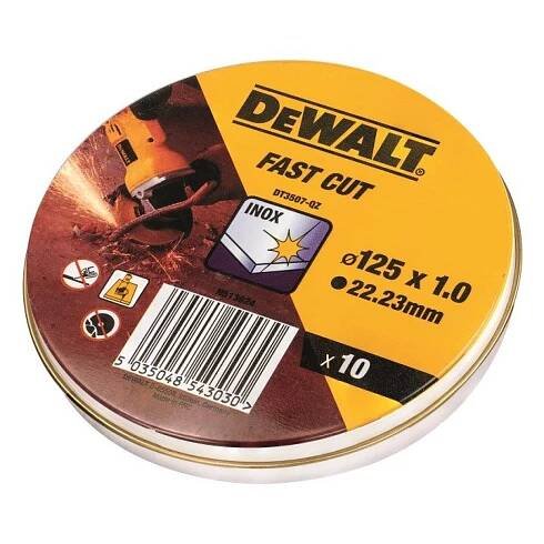 DEWALT 10ks řezných kotoučů na nerez 125x 1,0mm -DT3507
