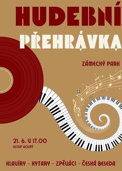 Hudební přehrávka_klavír_kytary_zpěváci_česká beseda