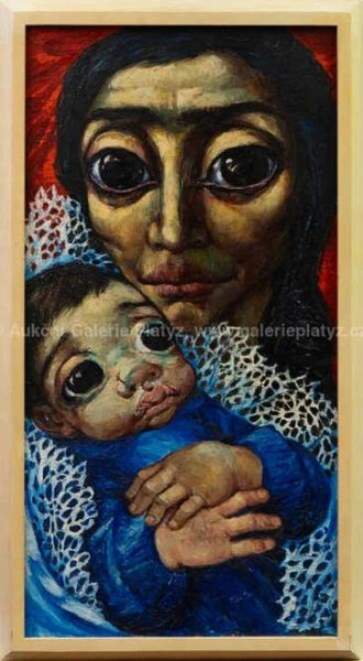 Míla Doleželová - Mateřství - Aukční Galerie Platýz