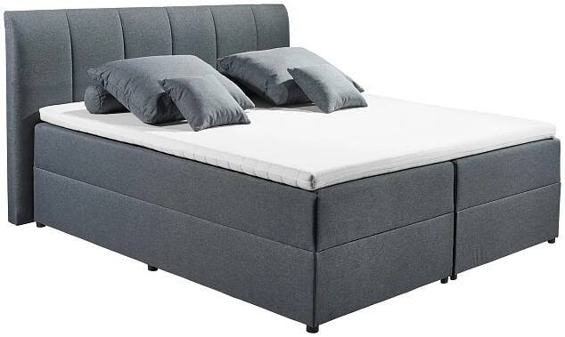 Boxspring postel GRANADA antracitová  180x200 cm - černá/antracitová, Basics, textil/plast (180/200cm) - MID.YOU