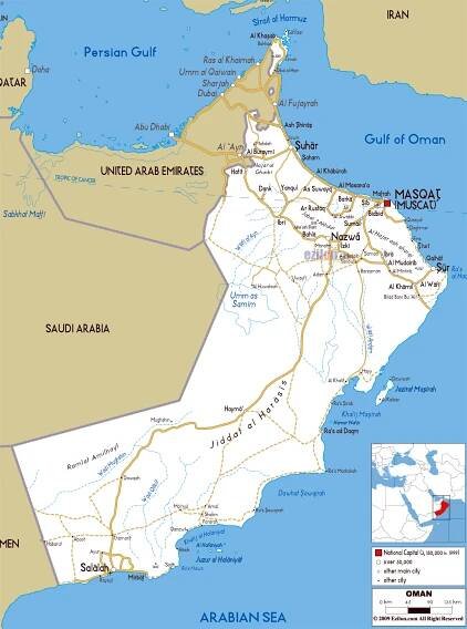 Maps of Oman | Collection of maps of Oman | Asia | Mapsland | Maps of the World