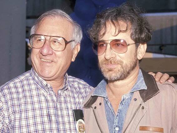 Steven Spielberg and his father Arnold Spielberg attend 'The Land Before Time' Los Angeles Premiere