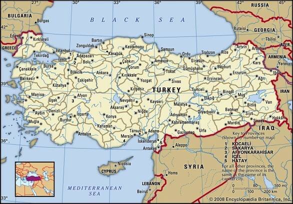 ▷ Turecko: Mapa – Turecká riviéra i mapa destinací🗺️