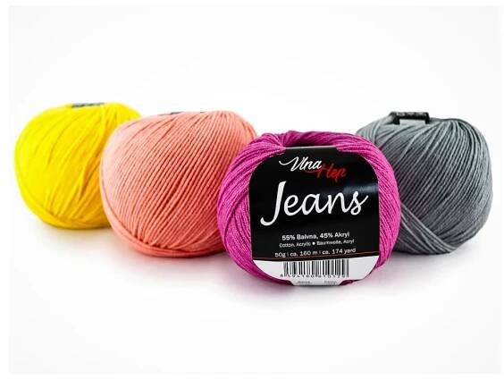 Pletací / háčkovací příze Vlna-Hep JEANS jednobarevná, 50g/160m