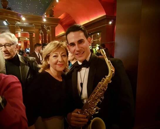 Fabian Rivero con Carmen Machi en los premios Gran Teatro