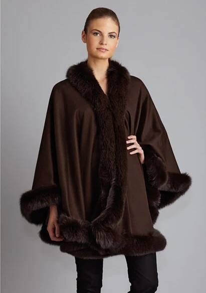 Cape with Fox Fur — Cashmere Pashmina Group