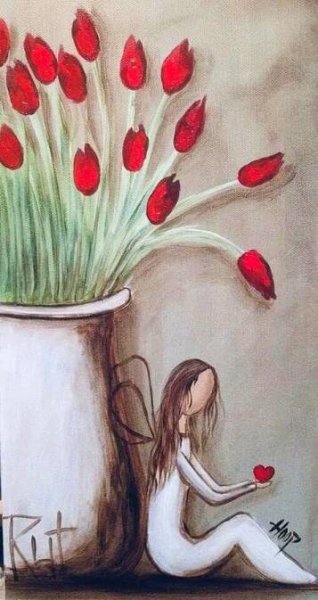 Happy Valentine’s Day to everyone 💕 | Angel art, Whimsical art, Angel painting