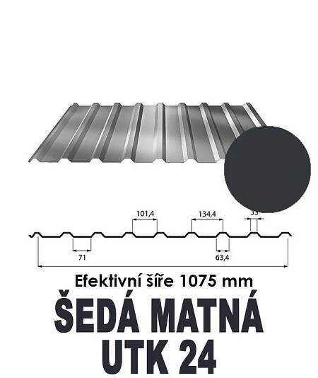 Trapézový plech T18 0,5mm ŠEDÁ MATNÁ na míru