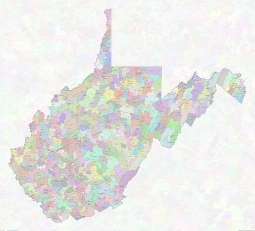 West Virginia ZIP Codes Map thumbnail