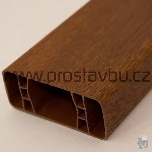 Plastová plotovka zlatý dub 80x32mm délka 150cm folie