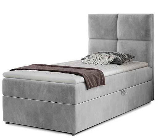 Boxspring YERN 90x200 cm, šedá látka | Viame.cz