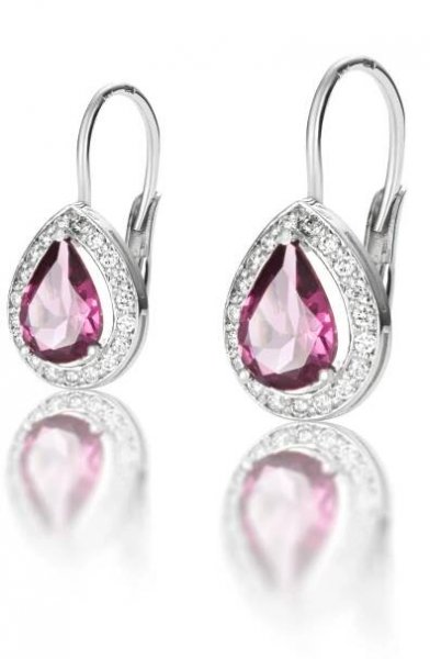 Náušnice LOEE Palette Diamonds z bílého zlata s diamanty a turmalíny